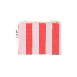 Porte Monnaie Marie rayures candy pink / tomato - Rose In April