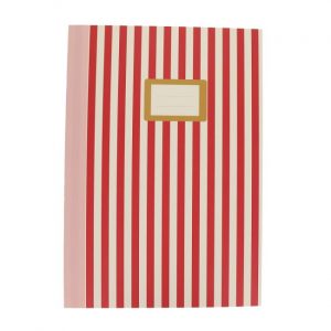 Cahier à lignes, rayures rouges Trouville - Mercredi et Patati