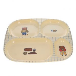 Assiette compartimentée en melamine incassable, Petit Dej - Pause Goûter