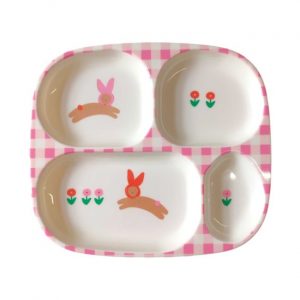 Assiette compartimentée en melamine incassable, Chichi Pompon - Pause Goûter